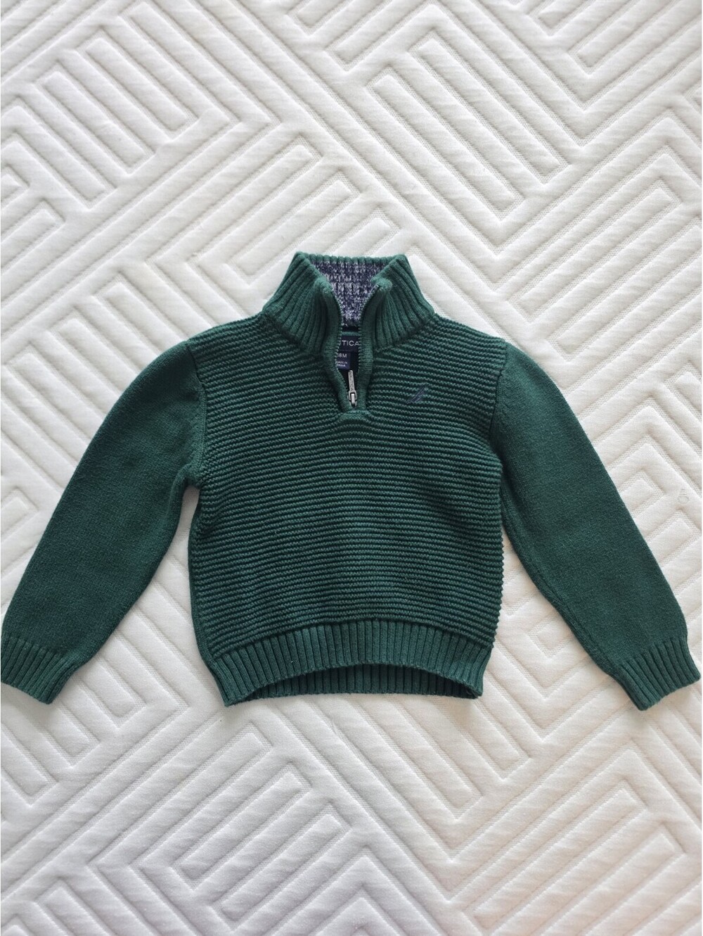 Nautica Quarter Zip Sweater Green Long sleeve Toddler Size 18M